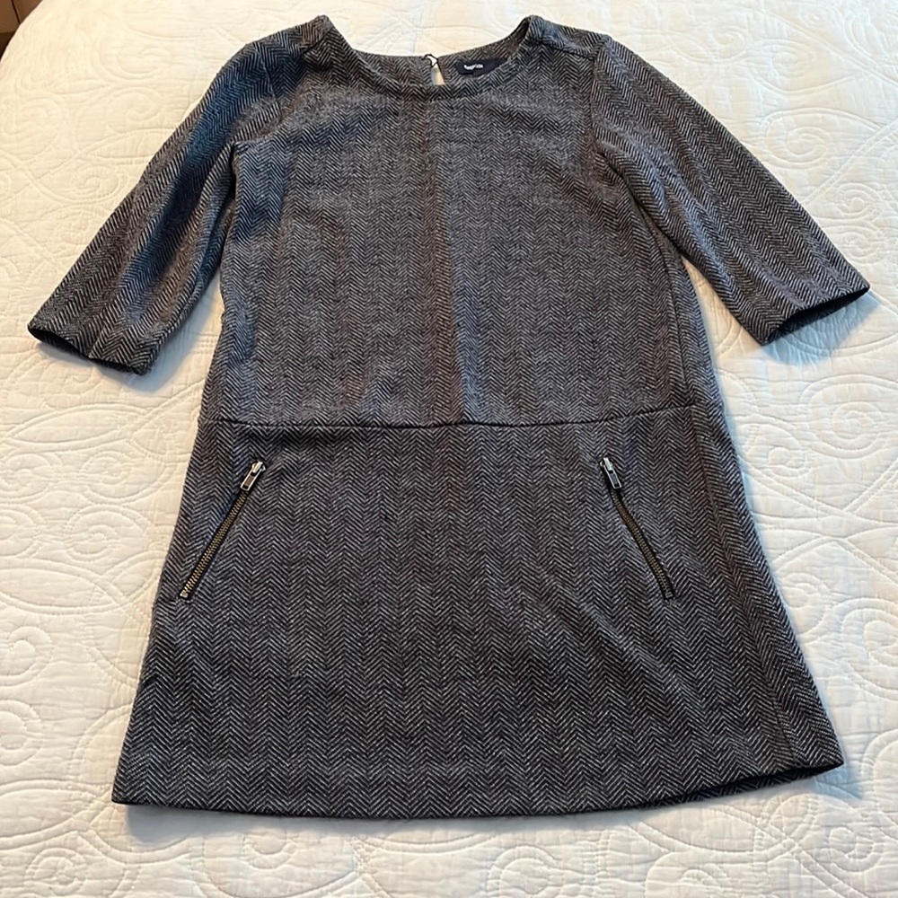 GAP Kids Chevron Dress, Size S, Size 6-7, Dark Gray.